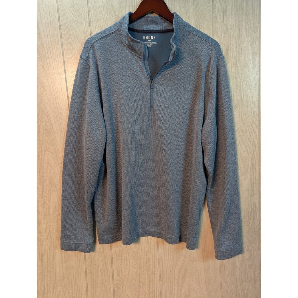 Rhone Sweater Men XXL Blue Commuter 1/4 Zip Quarter Zip Long Sleeve Pullover